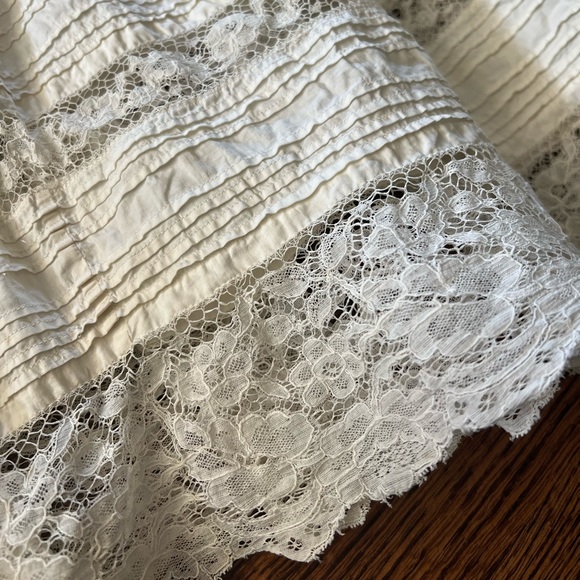 Antique Tiered Petticoat, Full Length Lace Skirt, Corset Waist - Picture 5 of 12